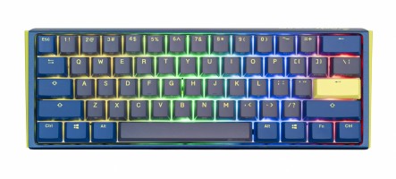 TECLADO MECANICO DUCKY ONE 3 DAYBREAK MINI TECLAS AZULES INTERRUPTOR MARRON INGLES PBT DOBLE DISPARO SIN COSTURAS 